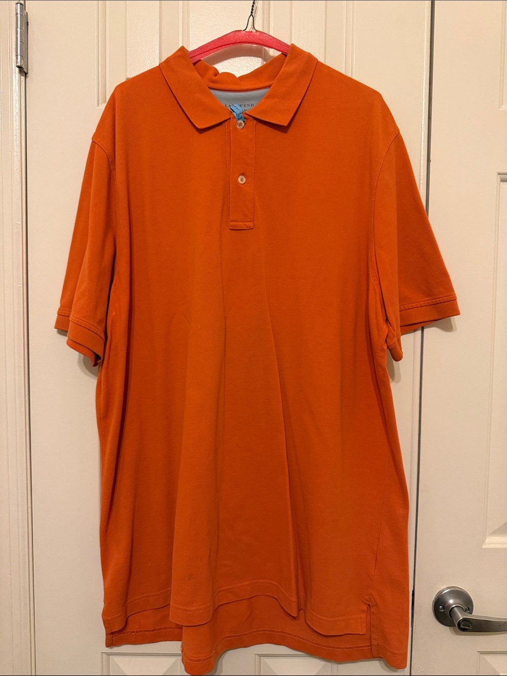 Lands' End Men's Orange Short Sleeve Polo